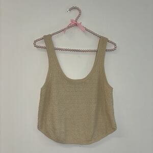 Knit Women’s Sz Xs Cottage Core Boho Beachy Peasant Organic Beige Lagenlook Fest